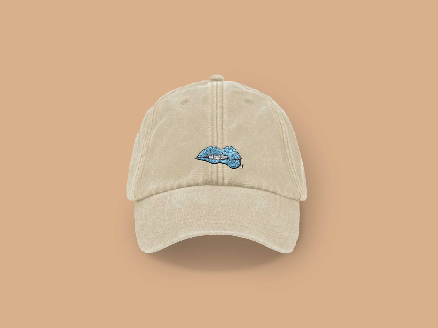 Cap aus Baumwolle mit Stick "Lips"