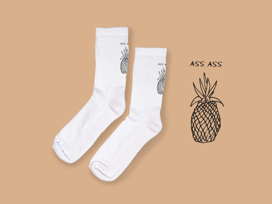 Socken aus Baumwolle mit Stick "Ass Ass Ananas"