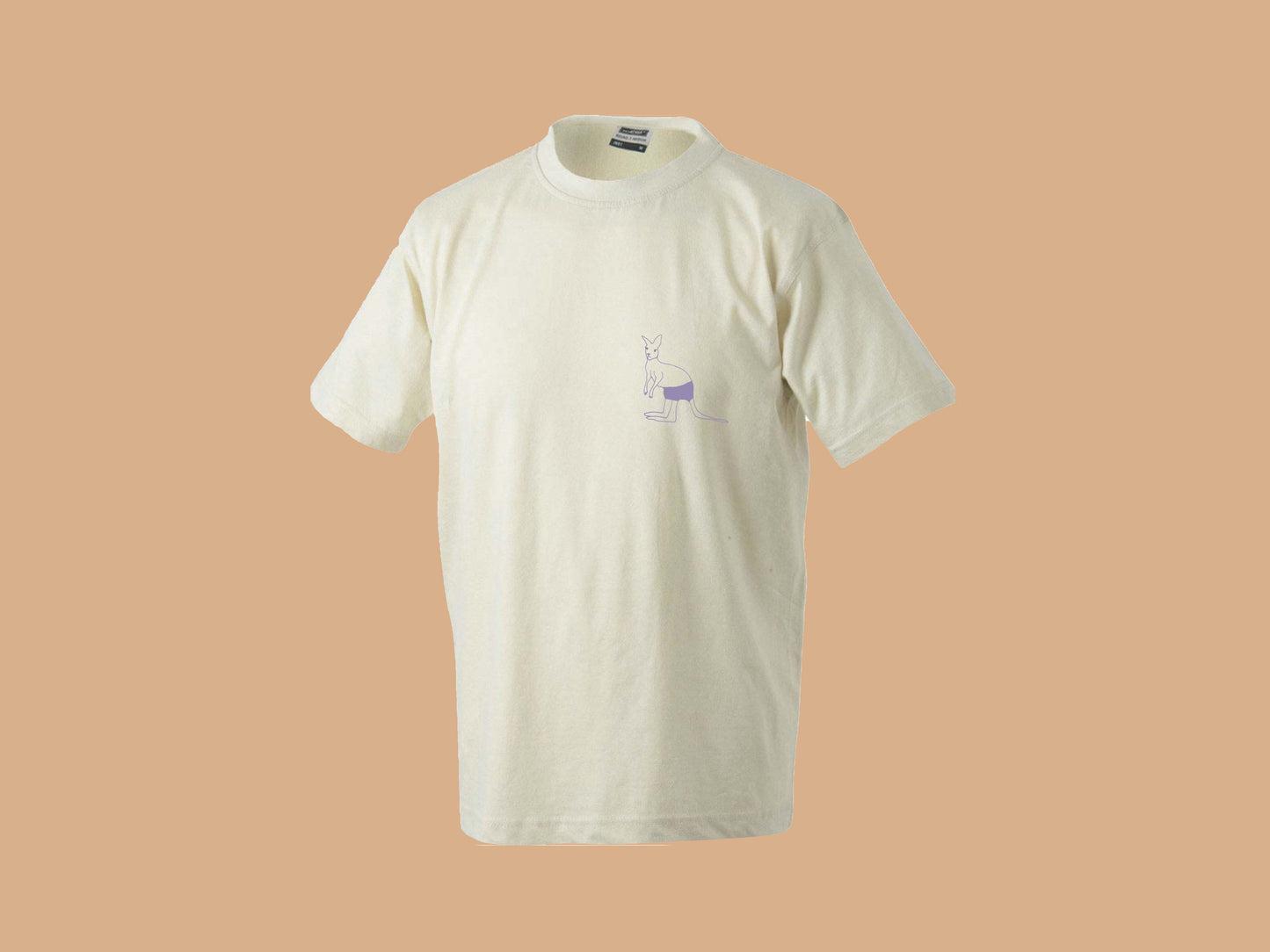 T-Shirt aus Baumwolle mit Siebdruck "Känguru im kleinen Schwarzen"