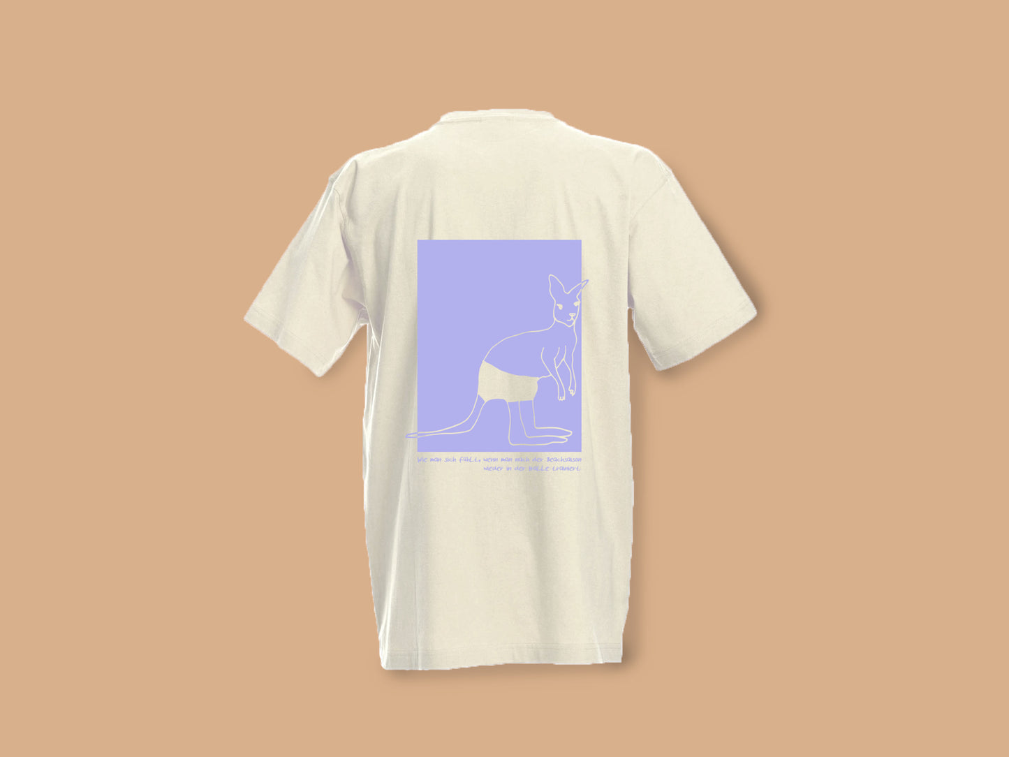 T-Shirt aus Baumwolle mit Siebdruck "Känguru im kleinen Schwarzen"